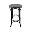 Super-Seat | Thonet Café Barstools | Les tabourets de bar Thonet café combinent une structure en métal noir avec une assise ronde en bois foncé. | Mobilier pour la restauration