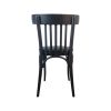 Super-Seat | Tony Thonet Black Wooden Café Chair | Bois noir avec assise lisse verte, traverse supérieure incurvée et lattes verticales. | Mobilier pour la restauration