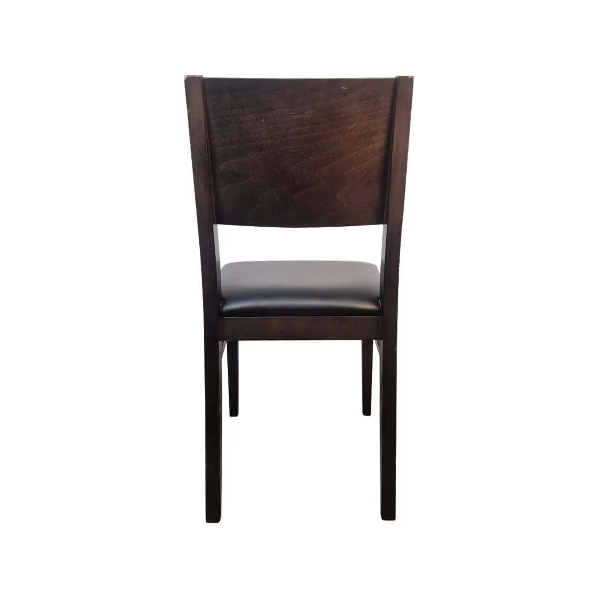 Super-Seat | The Jameson Bistro Chairs | Bois foncé, cuir noir, dossier et pieds épurés pour un look fonctionnel. | Mobilier de restauration