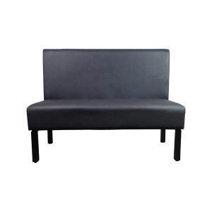Super-Seat | Lisa horeca eetbank bistro Noir - 120cm | Banque noire, cadre de maison, lignes noires, lignes modernes et droites avec couverture. | Horecameubilair