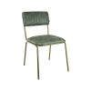 Super-Seat | Les chaises Aviator pour la restauration structure dorée vert vintage | L'acier est fabriqué en vert avec des bâtons horizontaux et des pots en métal doré. | Horecameubilair