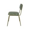 Super-Seat | Vue latérale des chaises Aviator pour la restauration | Tabouret vintage vert avec coussins, cadre en métal doré et plusieurs pots. | Horecameubilair