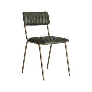 Super-Seat | The Aviator hospitality chairs gold frame vintage green | Chaises vintage vertes avec structure dorée ; rembourrage nervuré et pieds fins. Minimaliste et élégant. | Mobilier de restauration