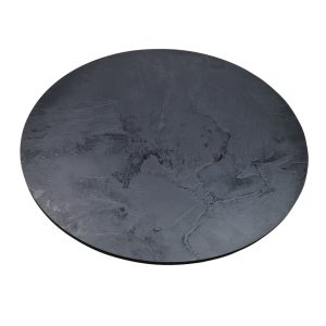 Super-Seat | Les plateaux de table HPL hospitalité (terrasse) relief lune noir rond 80cm | Ardoise noire, forme ronde, texture rugueuse, motifs naturels. | Mobilier de restauration