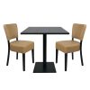 Super-Seat | The Hospitality Set Lisa taupe + Urban table black melamine 67x67cm | Table en mélamine noire, carrée avec pied ; 2 chaises tapissées taupe avec pieds noirs. | Mobilier de restauration