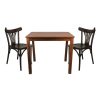 Super-Seat | Ensemble Hospitalité composé de deux chaises Thonet noires à dossier incurvé et d'une table Parker café marron 80x80cm | Chaises Thonet noires en bois incurvé et table Parker en bois marron, piétement noir mat, 80x80cm |... | Mobilier pour la restauration