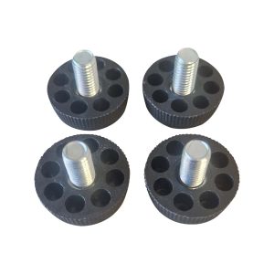 Super-Seat | Patins réglables pour pieds de table | Métal noir, bouts verstelbare, ronde gripgaten. Geschikt voor tafels. | Horecameubilair