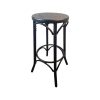 Super-Seat | Tabouret de bar en métal noir avec assise ronde en bois par Thonet café | Elégant et industriel, parfait pour les intérieurs modernes. | Mobilier pour la restauration