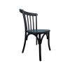 Super-Seat | Chaises empilables Thonet Café | Chaises en bois noir avec dossier incurvé, barres verticales et assise ronde. Design élégant. |. | Mobilier pour la restauration