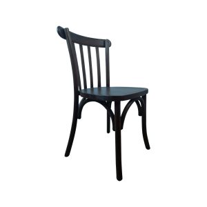 Super-Seat | Chaises empilables Thonet Café | Chaises en bois noir avec dossier incurvé, barres verticales et assise ronde. Design élégant. |. | Mobilier de restauration
