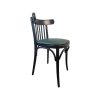 Super-Seat | The Tony Thonet | Structure en bois noir, assise verte et sommier à lattes ; design élégant et classique. | Mobilier pour la restauration