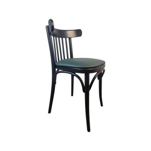 Super-Seat | The Tony Thonet | Structure en bois noir, assise verte et sommier à lattes ; design élégant et classique. | Mobilier de restauration