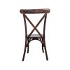 Super-Seat | Chaises empilables à dossier croisé en bois brun | Chaises empilables en bois brun avec pieds courbés et finition lisse et foncée. | Mobilier de restauration