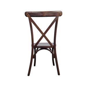 Super-Seat | A Chaises empilables Cross-Back bois brun | Bruin houten stapelbare stoel, gebogen rugleuning met kruisvormige spijl. | Horecameubilair