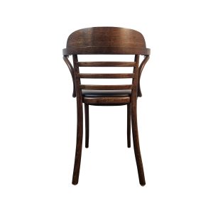 Super-Seat | Les Tony Fauteuils de café Thonet en bois brun / noir | Donkere houten Thonet stoel met gebogen rugleuning en horizontal spijlen. Vintage uitstraling. |. | Horecameubilair