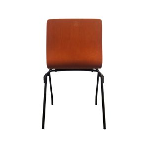 Super-Seat | Les Chaises empilables design néerlandais Car Katwijk | Bruin houten rugleuning, cadre en métal noir, acier stapelbare. | Horecameubilair