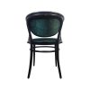 Super-Seat | The Michael Thonet 210 vintage bentwood armchair | Chaise en bois courbé noir, tapisserie verte, dossier rond, design élégant. |. | Mobilier de restauration
