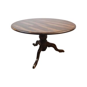 Super-Seat | The Cambridge Table ronde en bois pour la restauration 130cm | Donker hout, ronde tafel, centrale poot met drie gebogen poten. | Horecameubilair