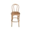 Super-Seat | Tabourets de bar Vienna Thon No 18 bois brun | Bruine houten barkruk met gebogen rugleuning, vierkante zitting en metalen voetsteun. | Horecameubilair