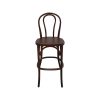 Super-Seat | Les Tabourets de bar Vienna Thon No 18 bois brun | Donkerbruine houten barkruk met gebogen rugleuning, vier poten en elegant klassiek ontwerp. | Horecameubilair