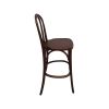 Super-Seat | Tabourets de bar Vienna Thon No 18 bois brun | Donkerbruin hout, gebogen rugleuning, vier poten en ronde steun ; design élégant. | Horecameubilair