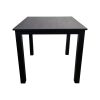 Super-Seat | The Empire hospitality table 80x80cm | Plateau en mélamine noire, quatre pieds droits en métal, minimaliste et moderne, photographié sur fond blanc. | Mobilier de restauration