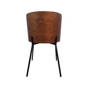 Super-Seat | Les Chaises design New York bois cuir noir | Houten stoel met zichtbare nerf, zwart leren zitting and rug, zwarte metalen poten. | Horecameubilair