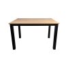 Super-Seat | The Empire hospitality tables oak melamine 120x80cm with base | Plateau rectangulaire en mélamine aspect chêne, quatre pieds en métal noir. | Mobilier de restauration