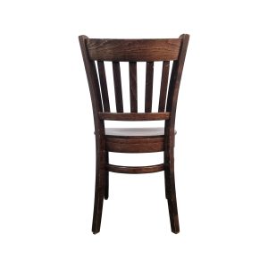 Super-Seat | The Richmond vintage wooden café chair dark brown | Chaise en bois marron foncé avec dossier à lattes et pieds courbés, entièrement en bois. | Mobilier de restauration