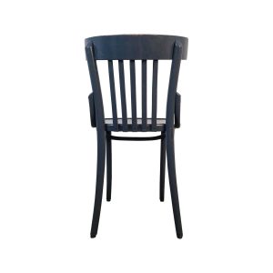 Super-Seat | The Ocean Thonet vintage wooden bar chair | Chaise en bois gris-bleu avec dossier rond et barreaux verticaux. | Mobilier de restauration