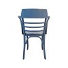 Super-Seat | Un fauteuil Denim vintage Thonet en bois bleu clair | Fauteuil vintage Thonet, bois courbé bleu clair, dossier à trois barreaux. | Horecameubilair