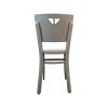 Super-Seat | Chaise de bistrot en bois vintage gris ; vis visibles, légère usure et découpe triangulaire du dossier. | Mobilier de restauration