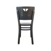 Super-Seat | The Dotty Deco wooden bistro chairs vintage black | Vintage wooden chair with black distressed finish, triangle cut-out, straight legs |. | Mobilier de restauration