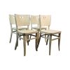 Super-Seat |Quatre chaises de bistrot en bois Dotty Deco blanc ivoire|Chaises en bois blanc ivoire avec dossier sculpté, élégantes et légèrement brillantes. | Mobilier de restauration