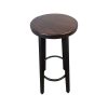 Super-Seat | The Pub tabourets de bar vintage industriel | Siège en bois brun foncé, trois pieds en métal noir, repose-pieds en métal. | Mobilier de restauration
