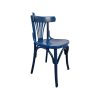 Super-Seat | La chaise Indigo vintage Thonet en bois à dossier éventail bleu | Tabouret de maison bleu avec tapis de sol, branches verticales, style Thonet vintage. | Horecameubilair