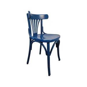 Super-Seat | La chaise Indigo vintage Thonet en bois à dossier éventail bleu | Tabouret de maison bleu avec tapis de sol, branches verticales, style Thonet vintage. | Horecameubilair