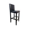 Super-Seat | The Lisa hospitality bar stools vintage black Tabouret de bar noir avec assise en velours, pieds en bois, couverture droite - design luxueux et moderne. | Mobilier de restauration
