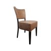 Super-Seat | The Lisa retro hospitality chairs brown | Chaise en cuir marron avec tapis incurvé, quatre pieds en bois foncé, look rétro. | Mobilier pour la restauration