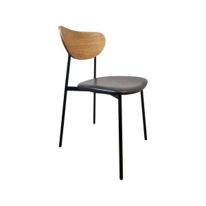 Super-Seat | The Must Chaises design scandinave bois/noir | Cadre en métal noir, couverture de maison, fermeture éclair noire, design minimaliste. | Horecameubilair