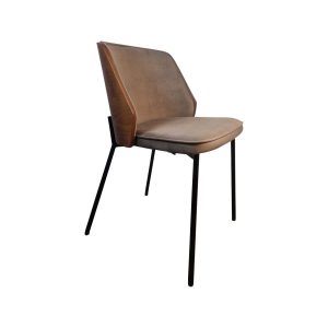 Super-Seat | Les Chaises design New York bois velours Moka | Tabouret en velours marron moderne, pot en métal noir, look élégant et zachte bekleding. | Horecameubilair