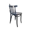 Super-Seat | La chaise Ocean vintage Thonet en bois à barreaux bleu-gris | Les chaussures Thonet bleues et grises avec des tapis, des boutons et des boutons |. | Horecameubilair