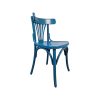 Super-Seat | The Sky chaises vintage Thonet en bois à dossier éventail bleu | Blauwe houten Thonet-stoel met waaier-rugleuning, latten vertical en vier poten. | Horecameubilair