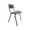Super-Seat | Chaise en métal noir avec dossier incurvé et assise déformée | Zwarte metalen stoel met gebogen rugleuning en vervormde zitting, vier poten. | Horecameubilair