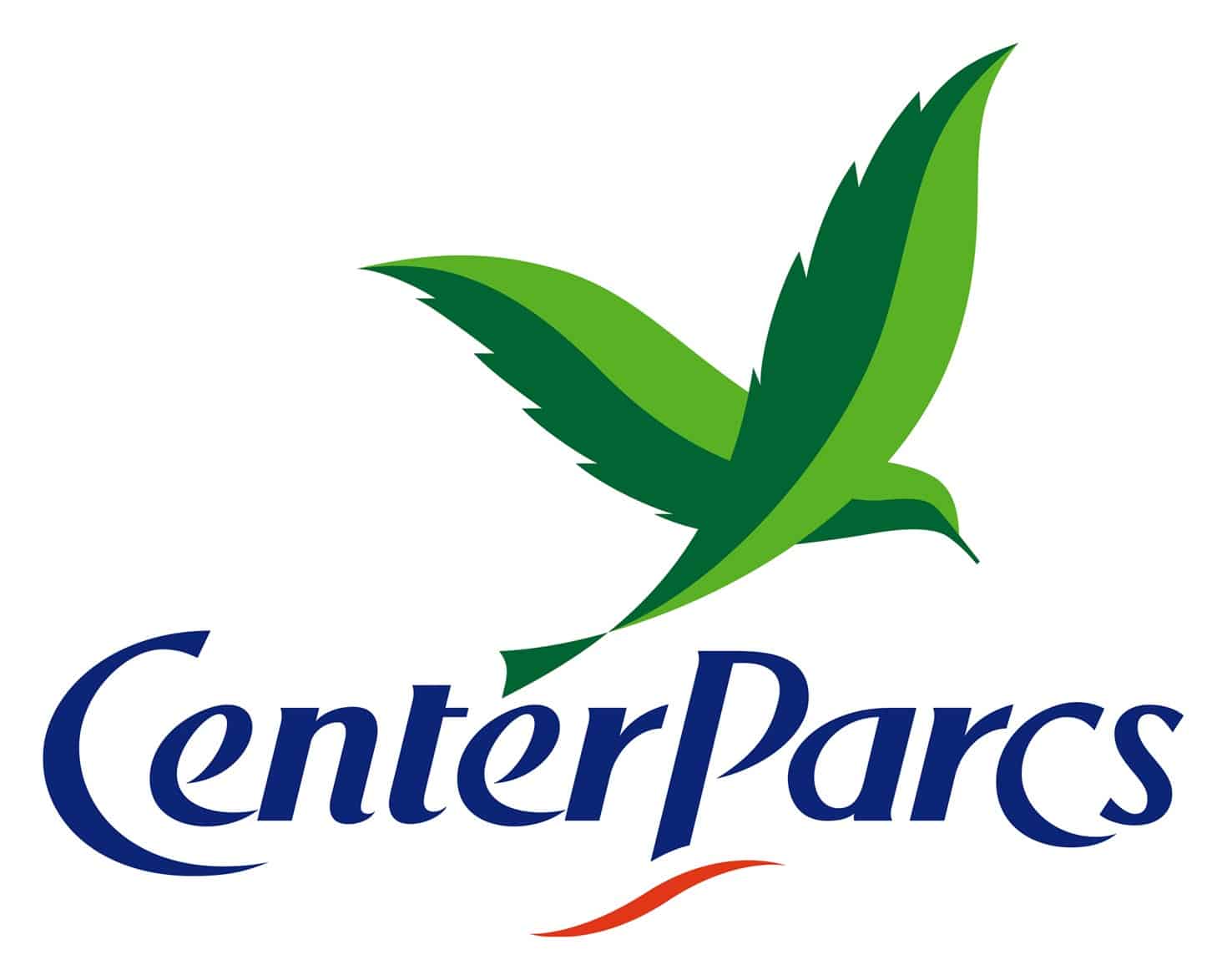 Super-Seat | Logo de Center Parcs : logo de Groen vogel-icoon, blauwe tekst, rode lijn ; kleuren : groen, blauw, rood ; materiaal : digitaal logo. | Horecameubilair