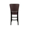 Super-Seat | Le Lisa Rome horeca barkrukken donkerbruin | Donkerbruine barkruk, bekleed, hoge rugleuning, houten poten, metalen voetensteun. | Horecameubilair