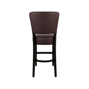 Super-Seat | Le Lisa Rome horeca barkrukken donkerbruin | Donkerbruine barkruk, bekleed, hoge rugleuning, houten poten, metalen voetensteun. | Horecameubilair