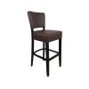 Super-Seat | Le Lisa Rome horeca barkrukken donkerbruin | Donkerbruine houten barkruk met vier poten, steunbalken et licht gebogen rugleuning. | Horecameubilair