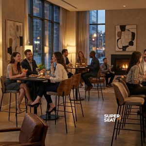 Super-Seat | New York design tabourets de bar bois velours Mocha | Chaises en bois, tables et tabourets de bar en velours moka, lumière moderne, ambiance chaleureuse. | Mobilier de restauration