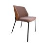 Super-Seat | Les Chaises design New York bois velours Mocha | Bruine velours zitting, houten zijpanelen, zwarte metalen poten. | Horecameubilair